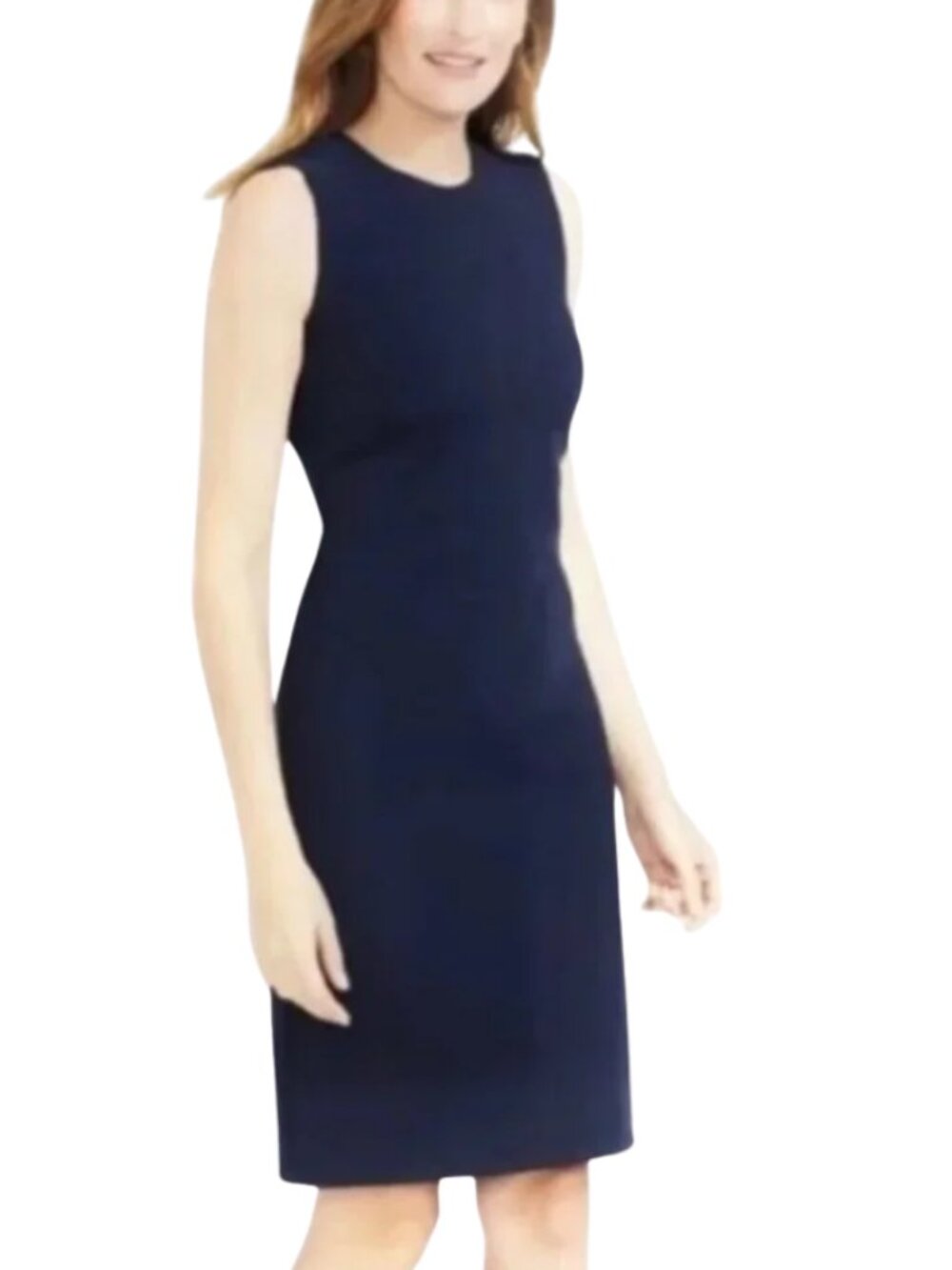 J. McLaughlin Classic Navy Sleeveless Sheath Dress Small